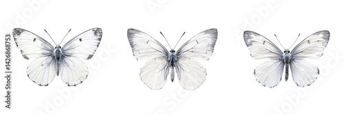 Set of Top-down view of a craft table with a scrapbook in progress on transparent png background. Ai generated