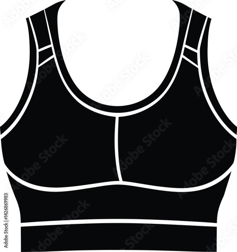 Set of a Sports Bra Silhouette, Featuring a Scoop Neckline and Wide Shoulder Straps for Maximum Comfort