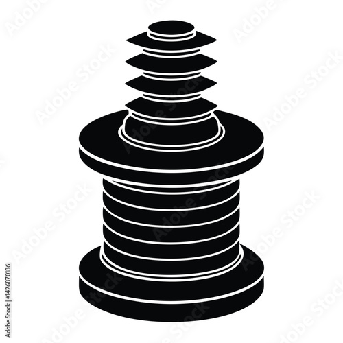 Isolated Black Vector insulator on white background 