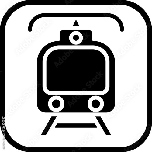Tram vector icon style