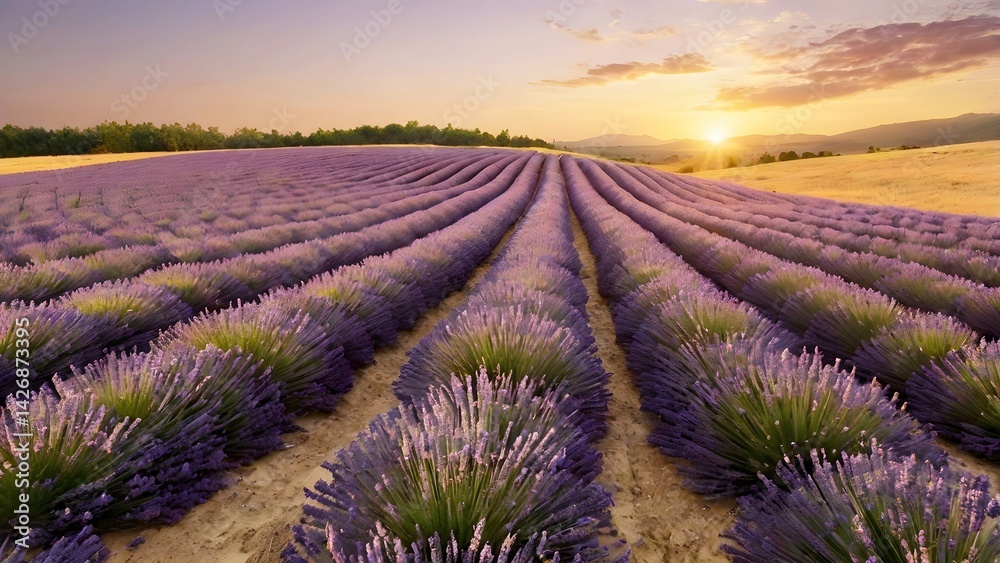 lavender field at sunset lavender field at sunset