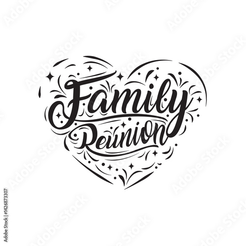 Isolated vector illustration logo of Family Reunion, Picnic, Day-out, Family Day, Fun Logo, Vacation Event, Travel Day Logo, Happy joy fun together love creative concept theme typography lettering 