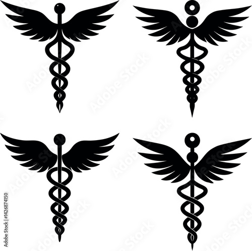 caduceus vector silhouette