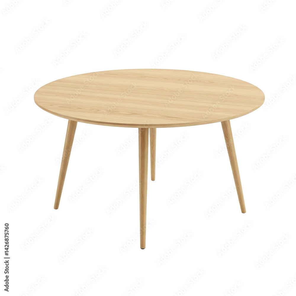 Simple circular coffee table with thin legs. Simple circular coffee table with thin legs.