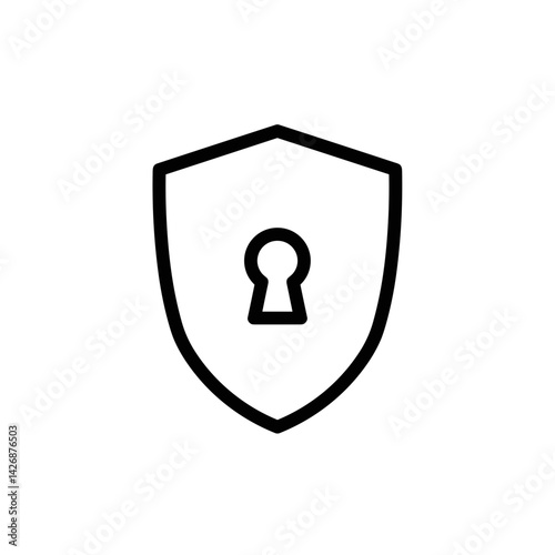 Lock symbol on a shield