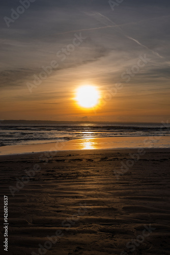 Coucher de soleil sur la plage de Lestrevet