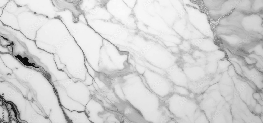 Fototapeta premium Luxurious white Carrara statuaries marble texture background. Calacatta glossy marble with gray streaks. Luxury White Gold Marble texture background vector. Luxurious floor marbling texture design.