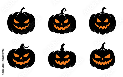 set of halloween pumpkins