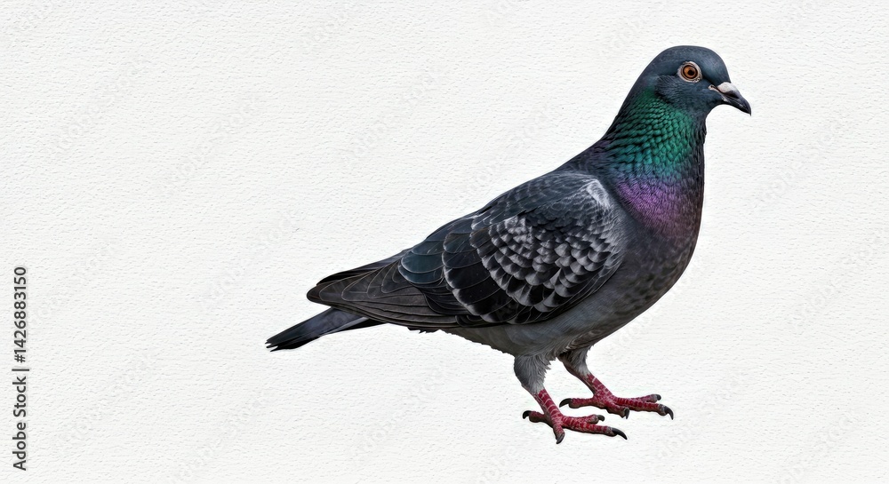 Fototapeta premium Standing Pigeon Rock Dove Bird Isolated Transparent Background PNG City Wildlife Urban Animal Columba Livia