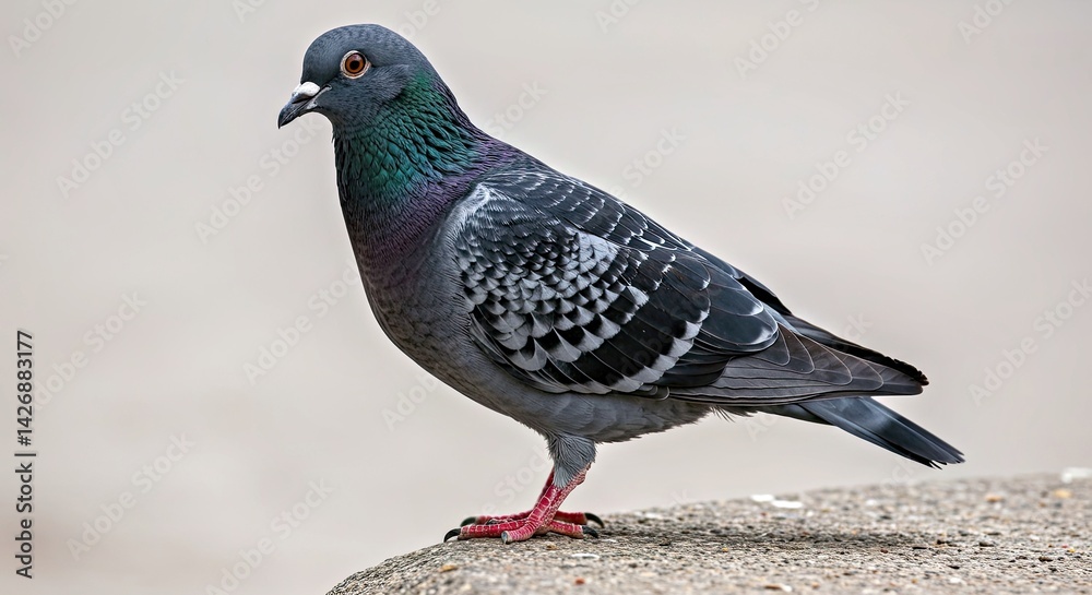 Obraz premium Standing Pigeon Rock Dove Bird Isolated Transparent Background PNG City Wildlife Urban Animal Columba Livia