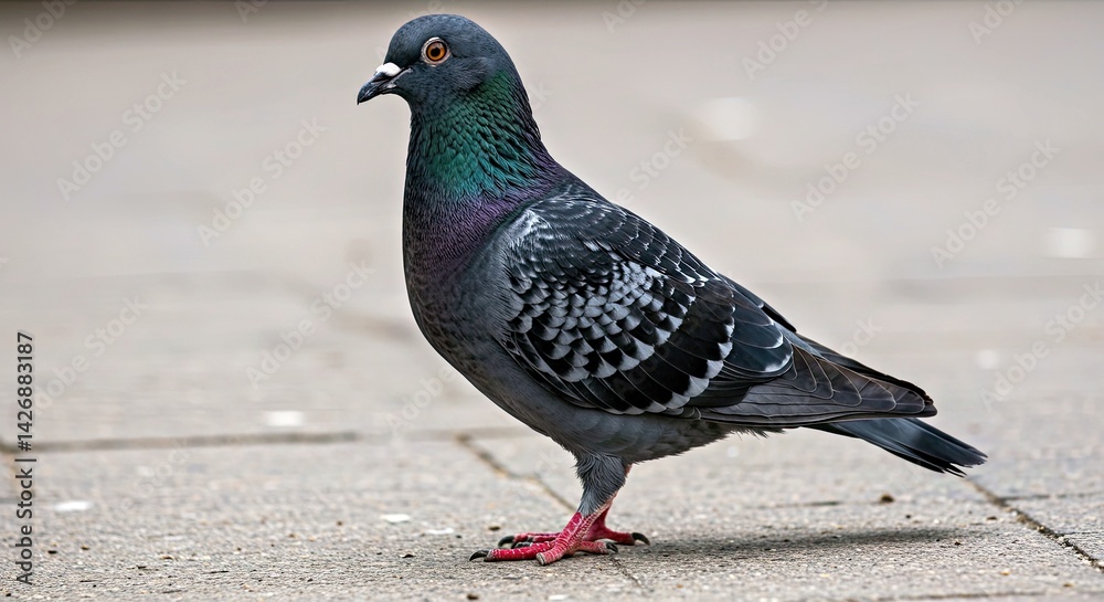 Obraz premium Standing Pigeon Rock Dove Bird Isolated Transparent Background PNG City Wildlife Urban Animal Columba Livia