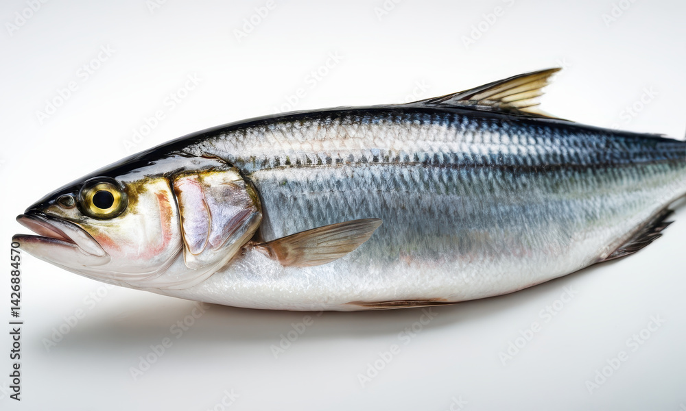 A close-up shot of a fish on a white surface, suitable for use in medical or scientific illustrations