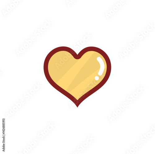 Cute heart sticker icon. Vector illustration 