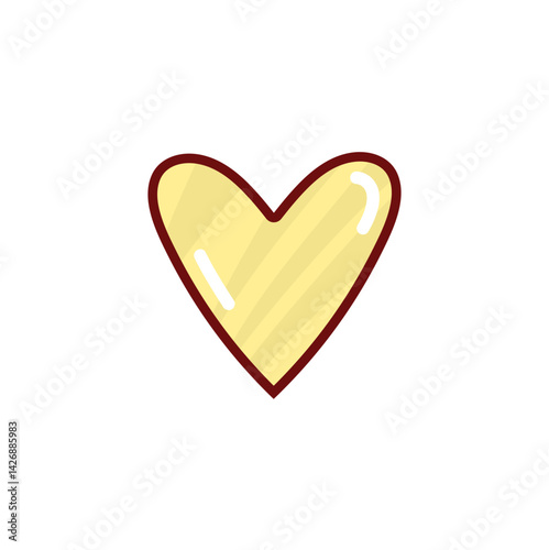 Cute heart sticker icon. Vector illustration 