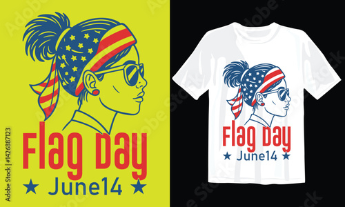 Flag day quotes American Flag Day june 14 vintage Graphic T-Shirts Design with vector illustration.