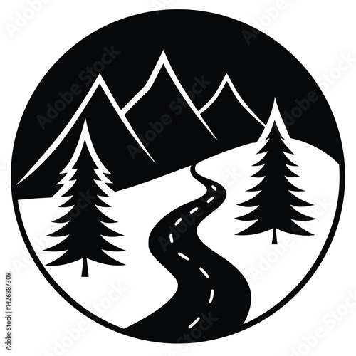 Mountain Bike Trail Through Alpine Forests