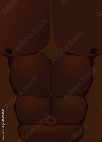 Muscle abdominal male. vector illustration