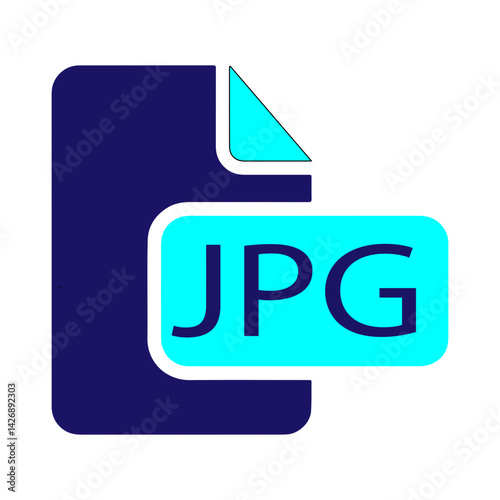 Blue JPG image file type Icon