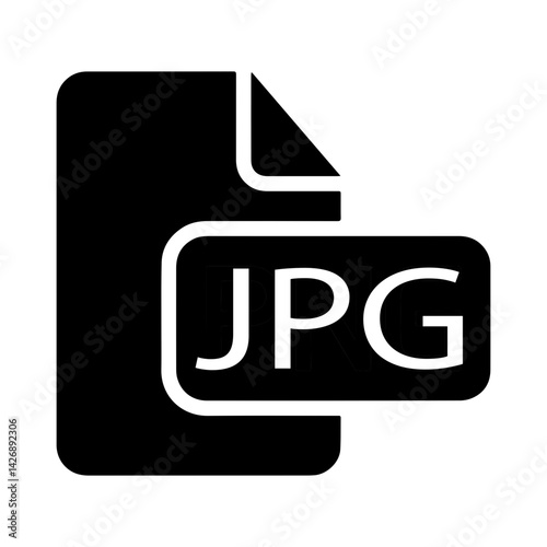 Black JPG image file type Icon