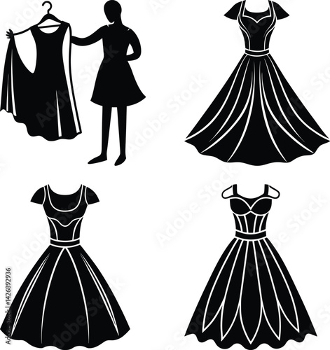 Dressing silhouette vector