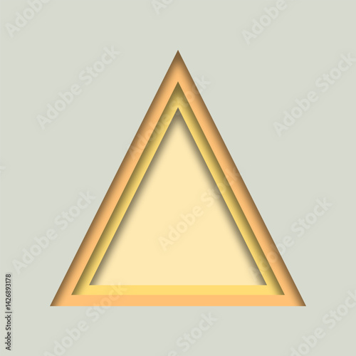3D Papercut Shape Frame Vector