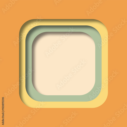 3D Papercut Shape Frame Vector