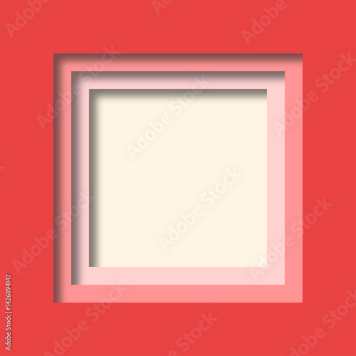 3D Papercut Shape Frame Vector