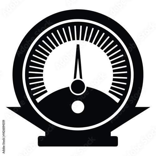 Isolated Black Vector phase rotation meter on white background 