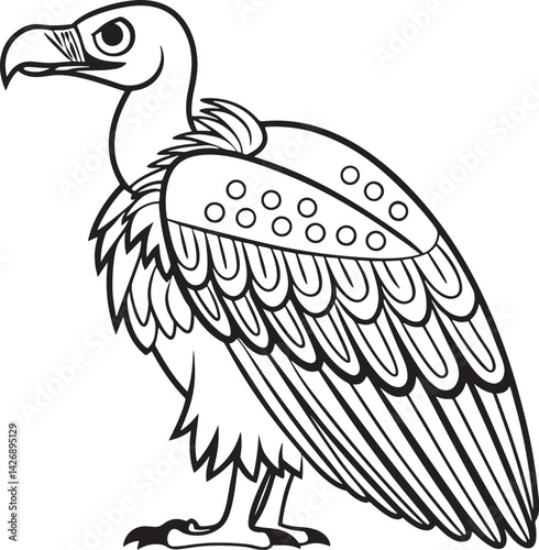 Griffon Vulture bird silhouette vector illustration