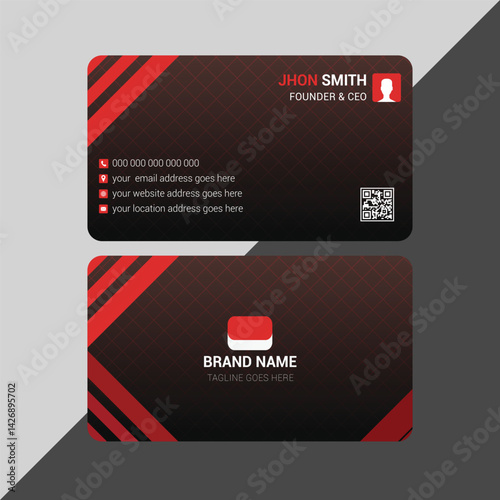Red & Black Luxury Trader Business Card