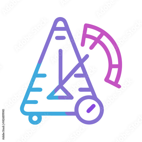 Colorful Metronome Icon with Black Background for Design