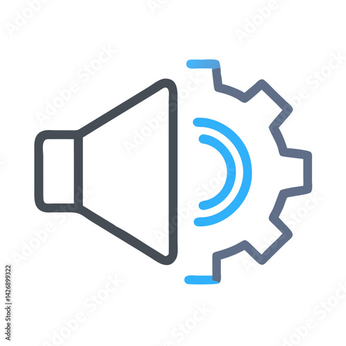 Audio Settings Adjustment: Speaker and Gear Icon Concept