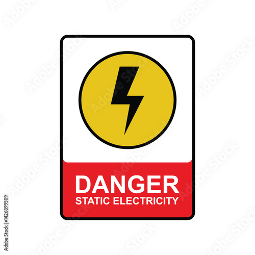 Caution electrical static sign vector