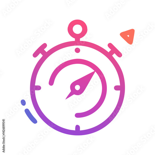 Gradient stopwatch icon illustration on black background