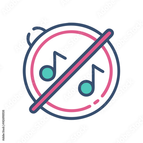 No music symbol icon for muting audio signal