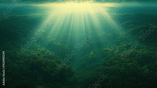 Wallpaper Mural Verdant forest canopy bathed in sunlight Torontodigital.ca