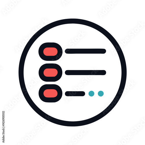 List icon with bullet points, options, and submenu photo