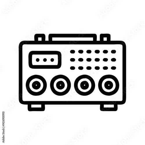 Synthesizer Icon: Black Outline Vector Image Design