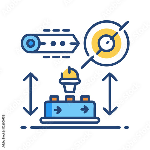 Automation process, automated machine learning, manufacturing, robotization icon