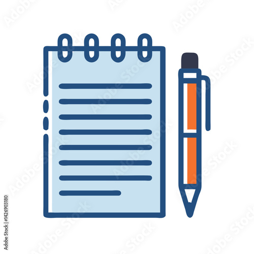 Notebook and Pen Icon for Writing and Planning