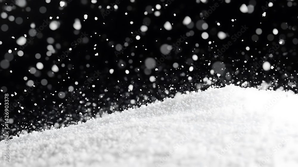 Fototapeta premium Snow particles dark light wallpaper
