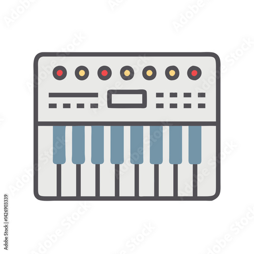 Electronic Keyboard Icon: Musical Instrument, Synth, and Music