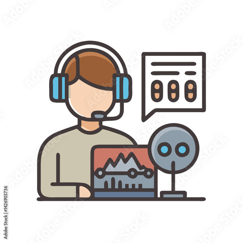Tech Support Professional Providing Assistance with Audio Visuals