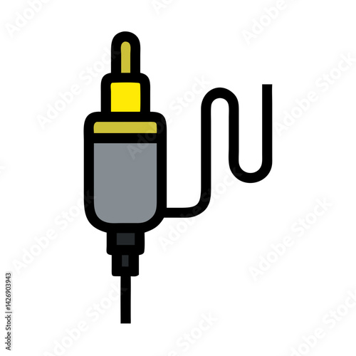 Audio Jack Icon on Black Background for Illustration