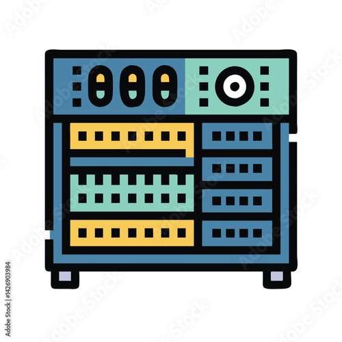 Server rack illustration for technology and digital infrastructure