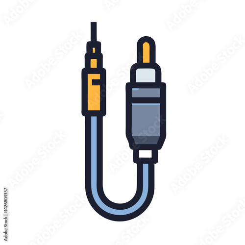 RCA to 3.5mm audio cable vector illustration