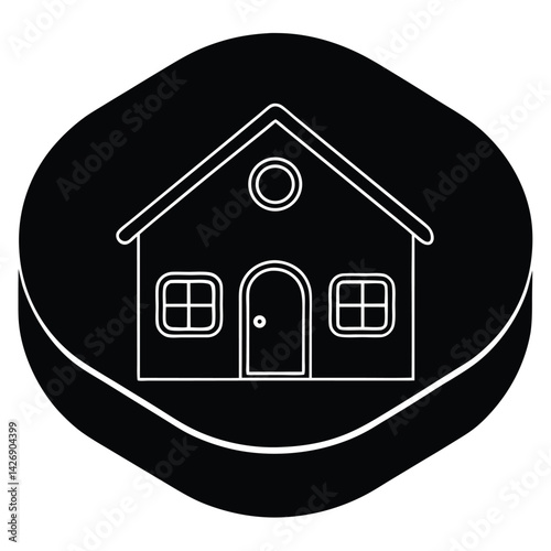 Isolated Black Vector smart home controller on white background