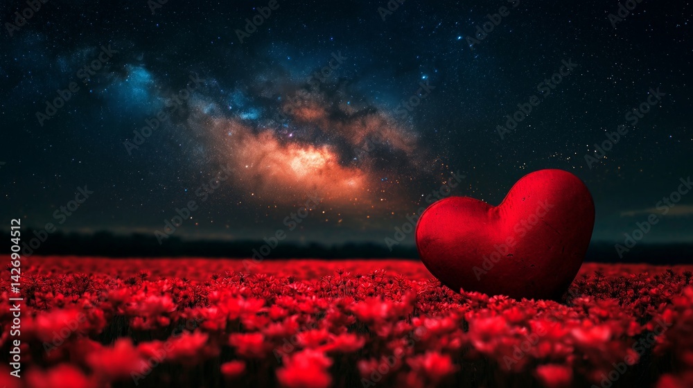 heart and red flowerheart and red flower
