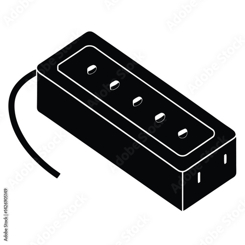 Isolated Black Vector surge protector on white background