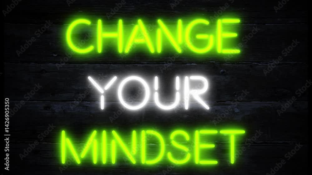 change your mindset neon effect motivational business sign change your mindset neon effect motivational business sign
